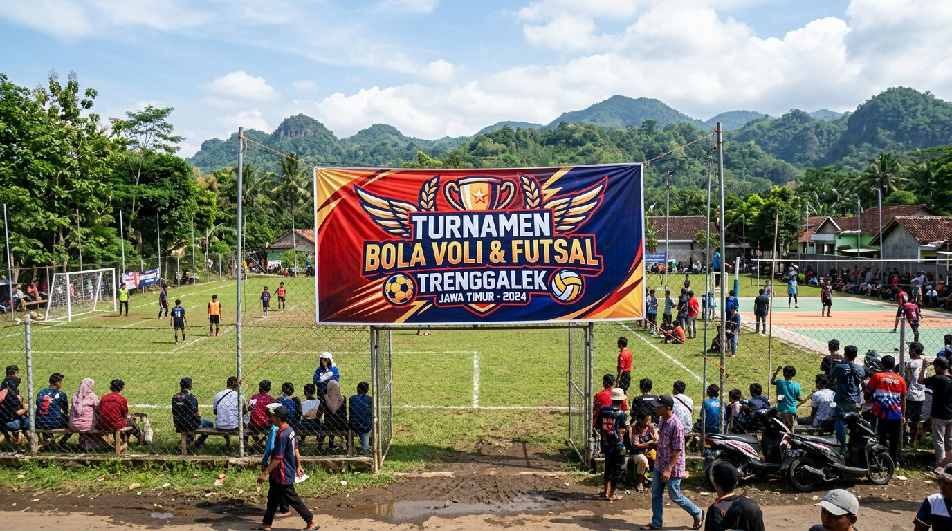 Contoh Spanduk Turnamen Trenggalek Semangat dan Gagah