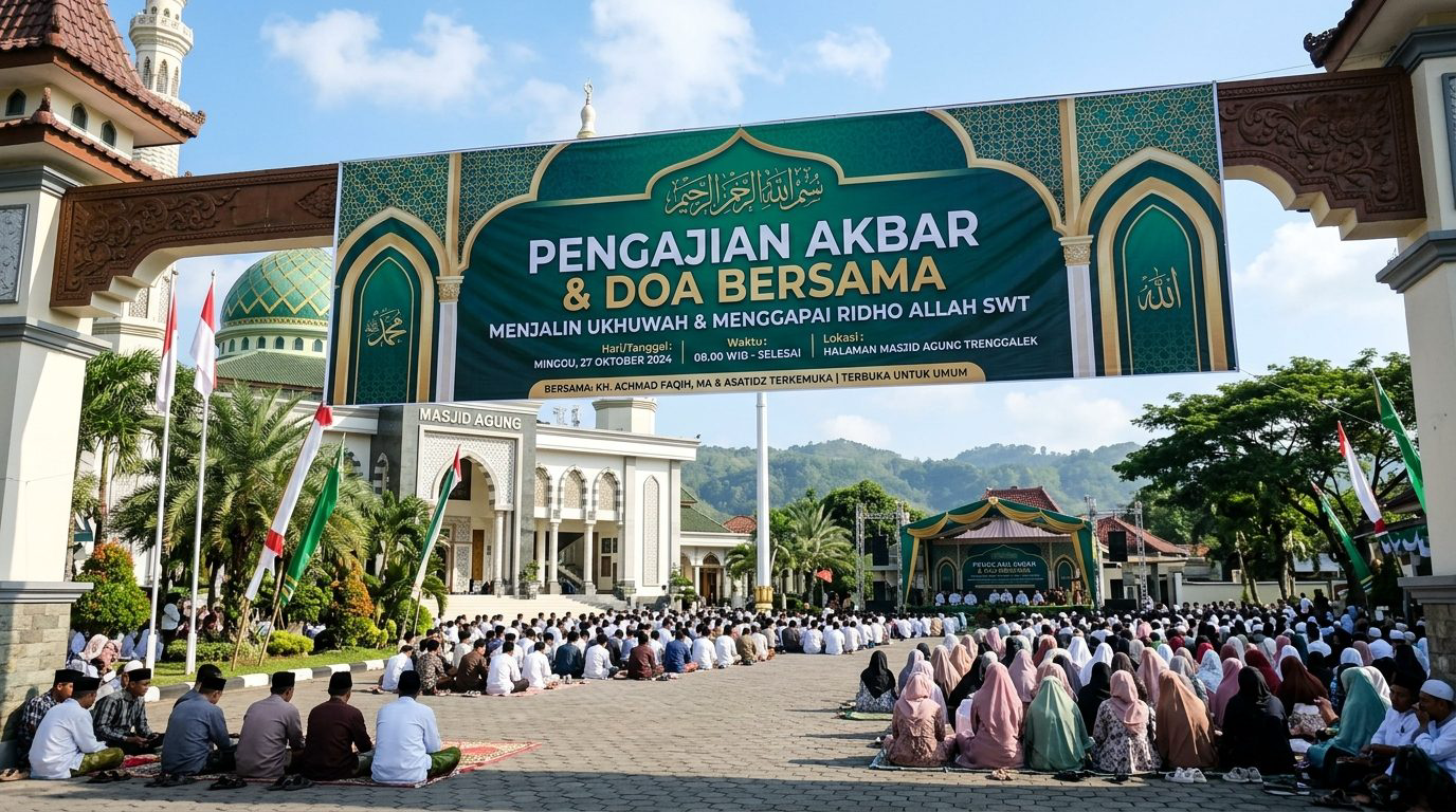 Cetak Banner Pengajian Trenggalek Khidmat dan Terbaca