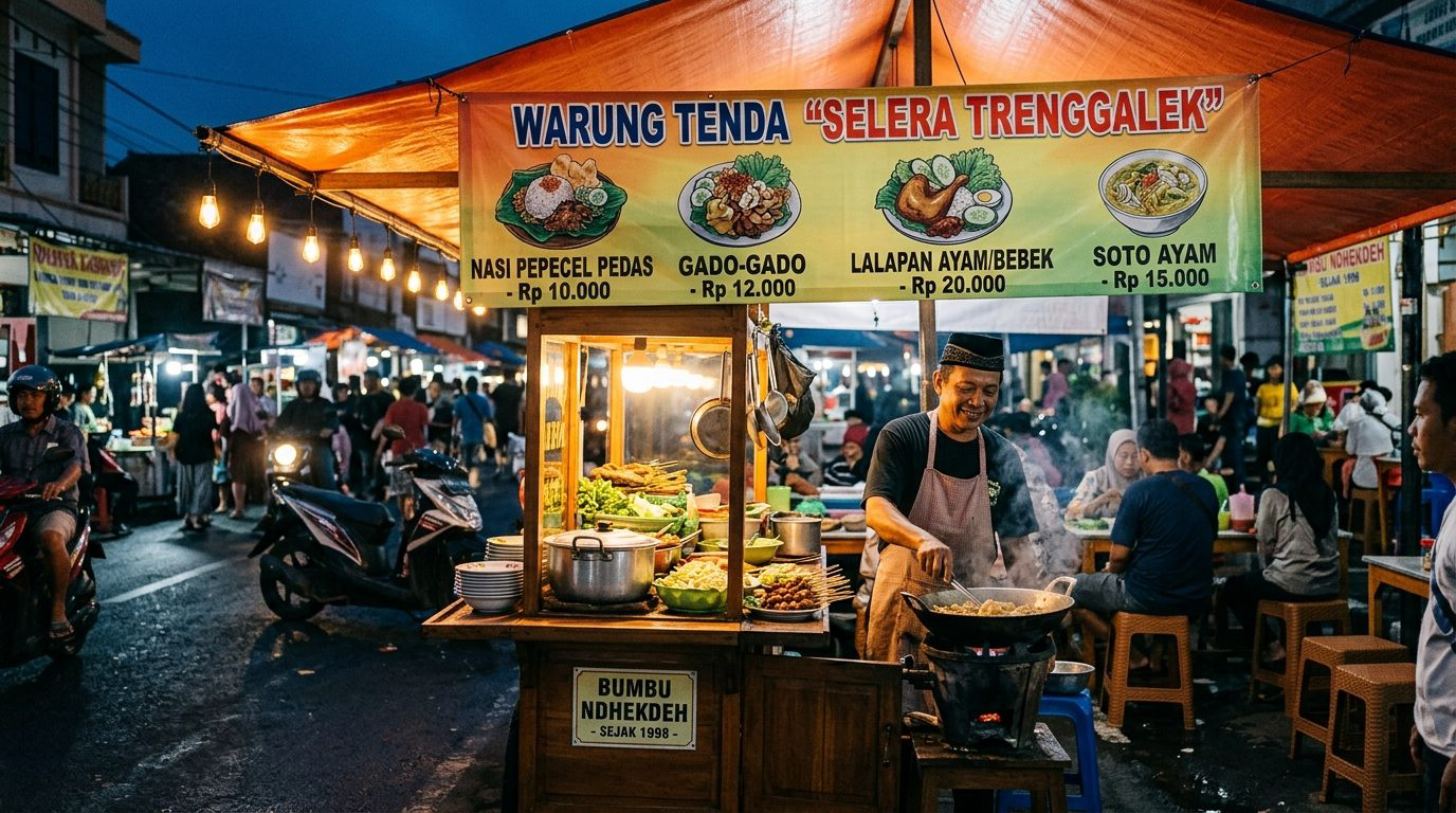 Cetak Spanduk Trenggalek untuk Usaha Kuliner Kaki Lima