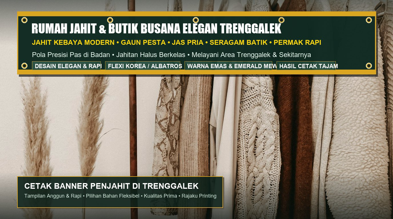 Desain Banner Penjahit di Trenggalek Rapi dan Elegan