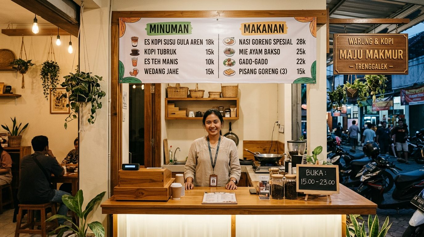 Cetak Banner Trenggalek untuk Menu Warung dan Cafe Kopi