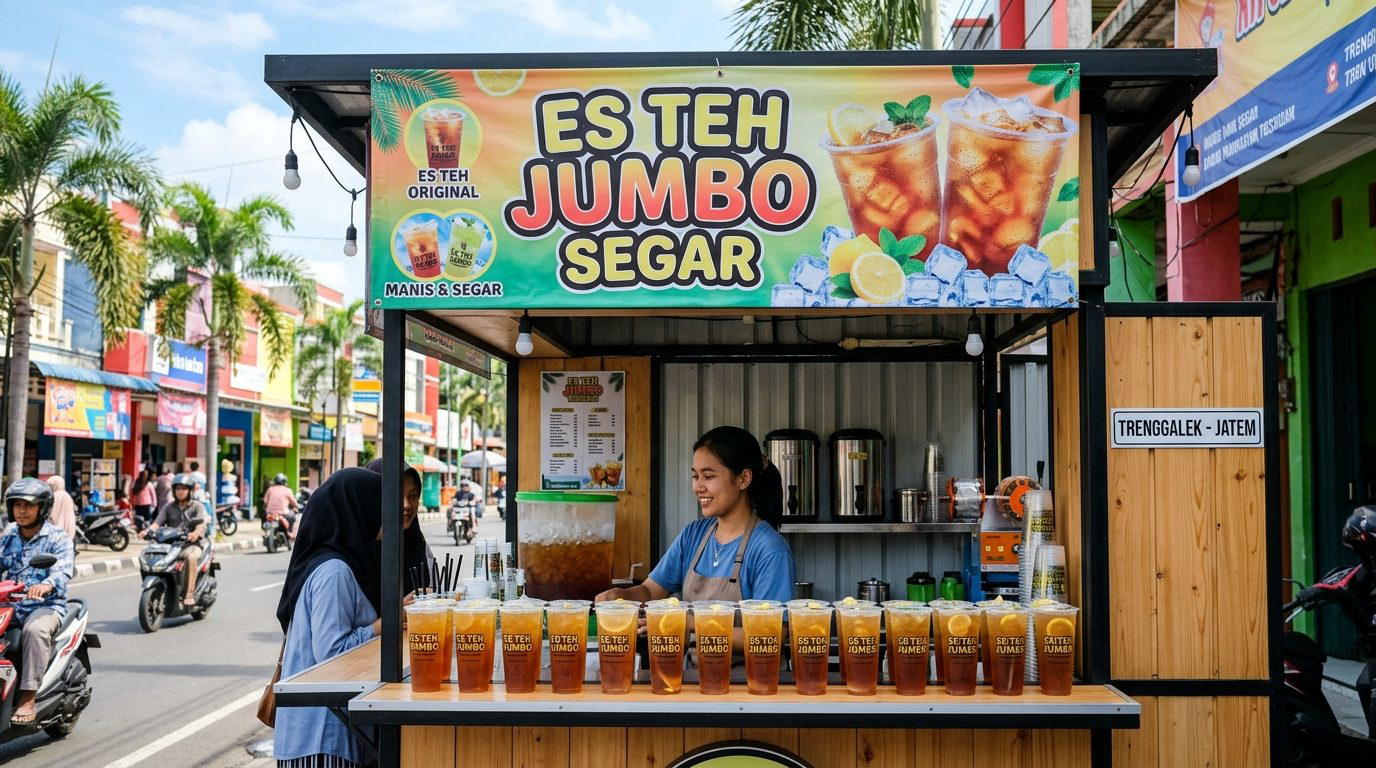 Inspirasi Banner Es Teh Trenggalek yang Segar dan Ramai